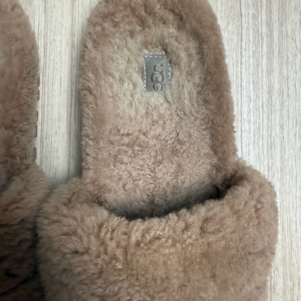 UGG - Cozetta Curly Genuine Shearling Slide Slipper - Tan - Sz 8 - Picture 4 of 5